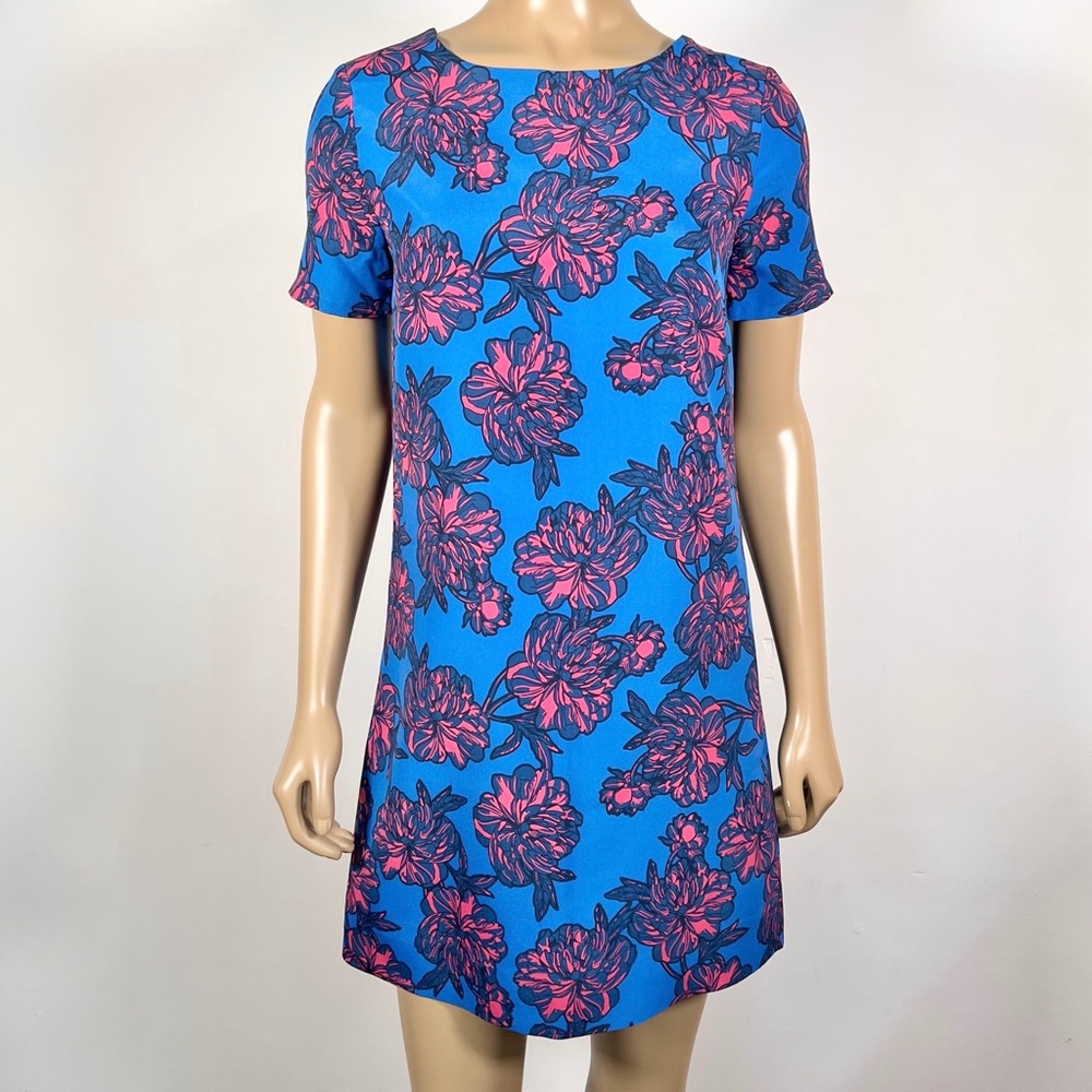 J. Crew Women’s Size 0 Floral Print Gallery Dress Short Sleeve Shift